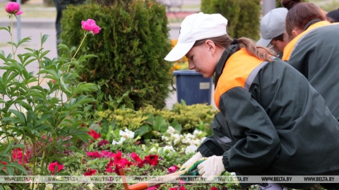 Студатрад з Бялыніч займаецца добраўпарадкаваннем у родным горадзе