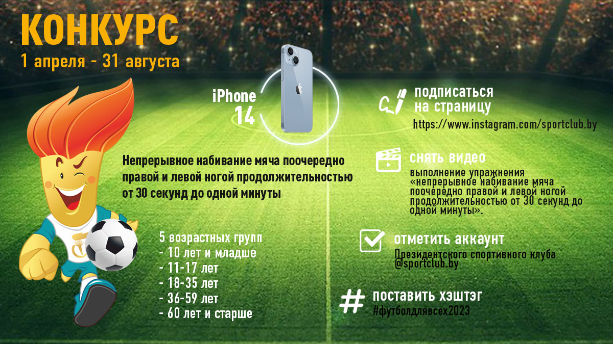 Правила проведения республиканского конкурса по поддержке 
спорта и здорового образа жизни ”Футбол для всех“