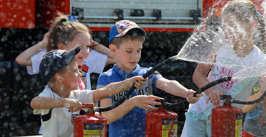 A big holiday is organized by rescuers for the anniversary of the fire
service in Mogilev